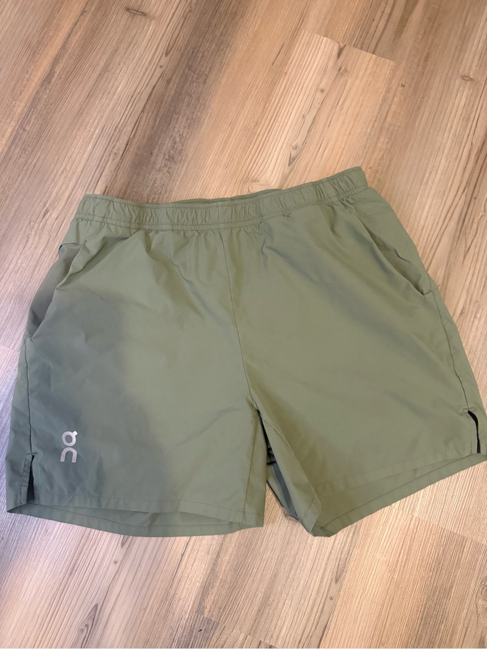 On Running Men's Olive Athletic Running Shorts